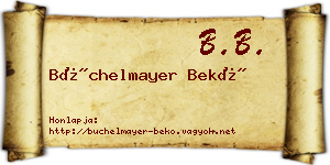 Büchelmayer Bekő névjegykártya